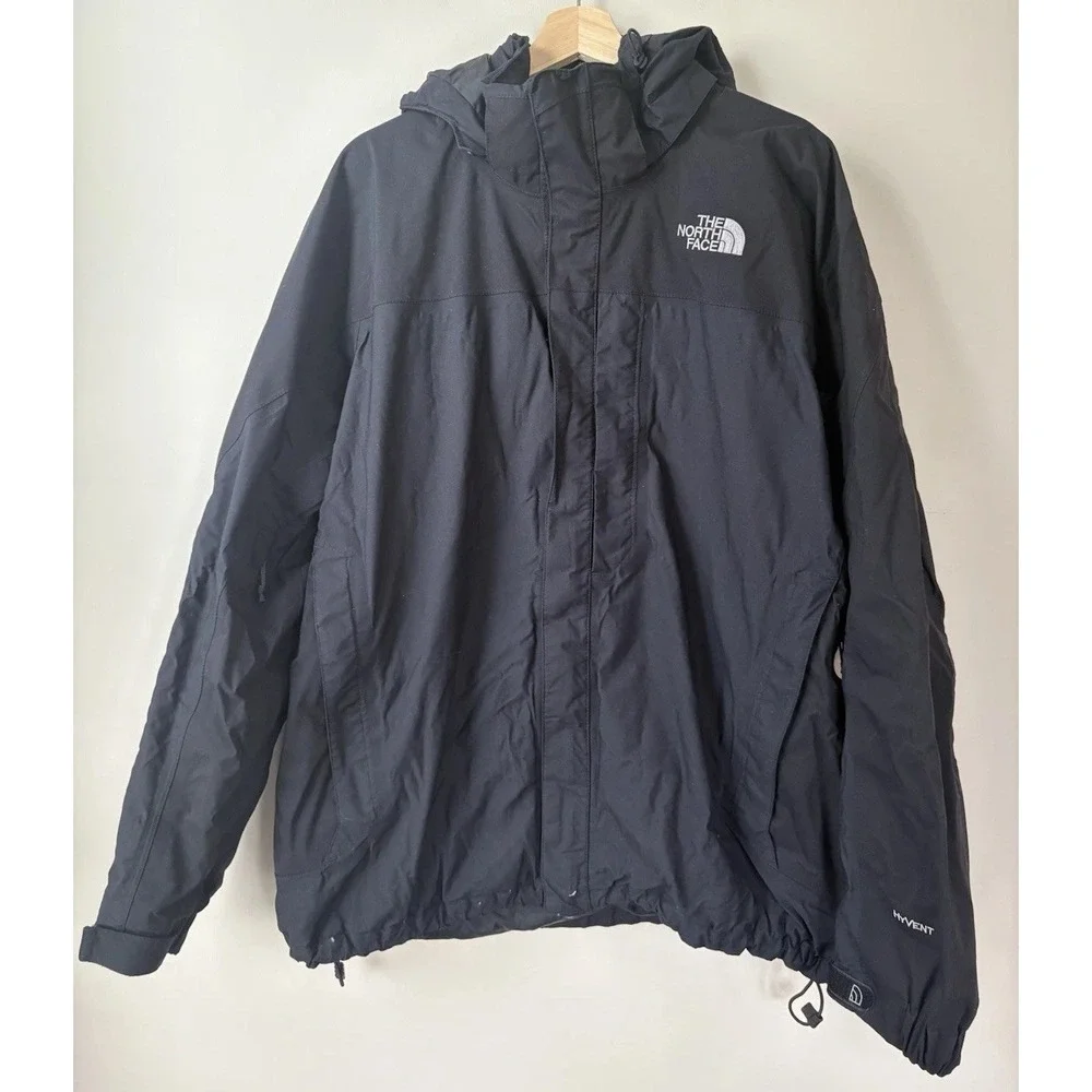 Men's The North Face Hyvent with Mesh Lining Windbreaker Jacket Black Size XL